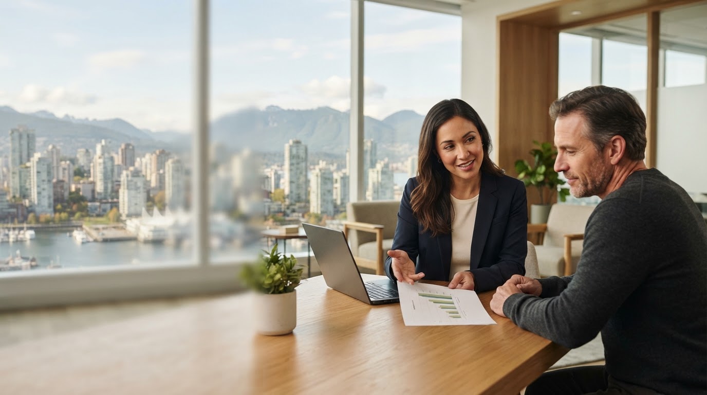 Prism Vestlund platform user reviewing income data on a laptop in a home office